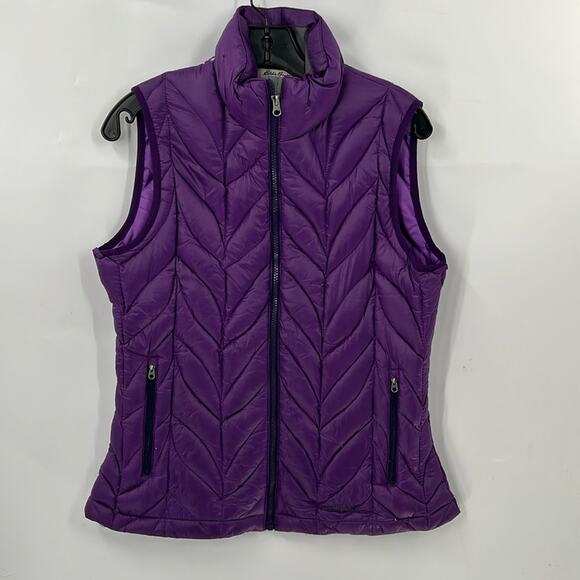 Eddie Bauer Women's Purple Down Puffer Vest Size Medium - Picture 1 of 11